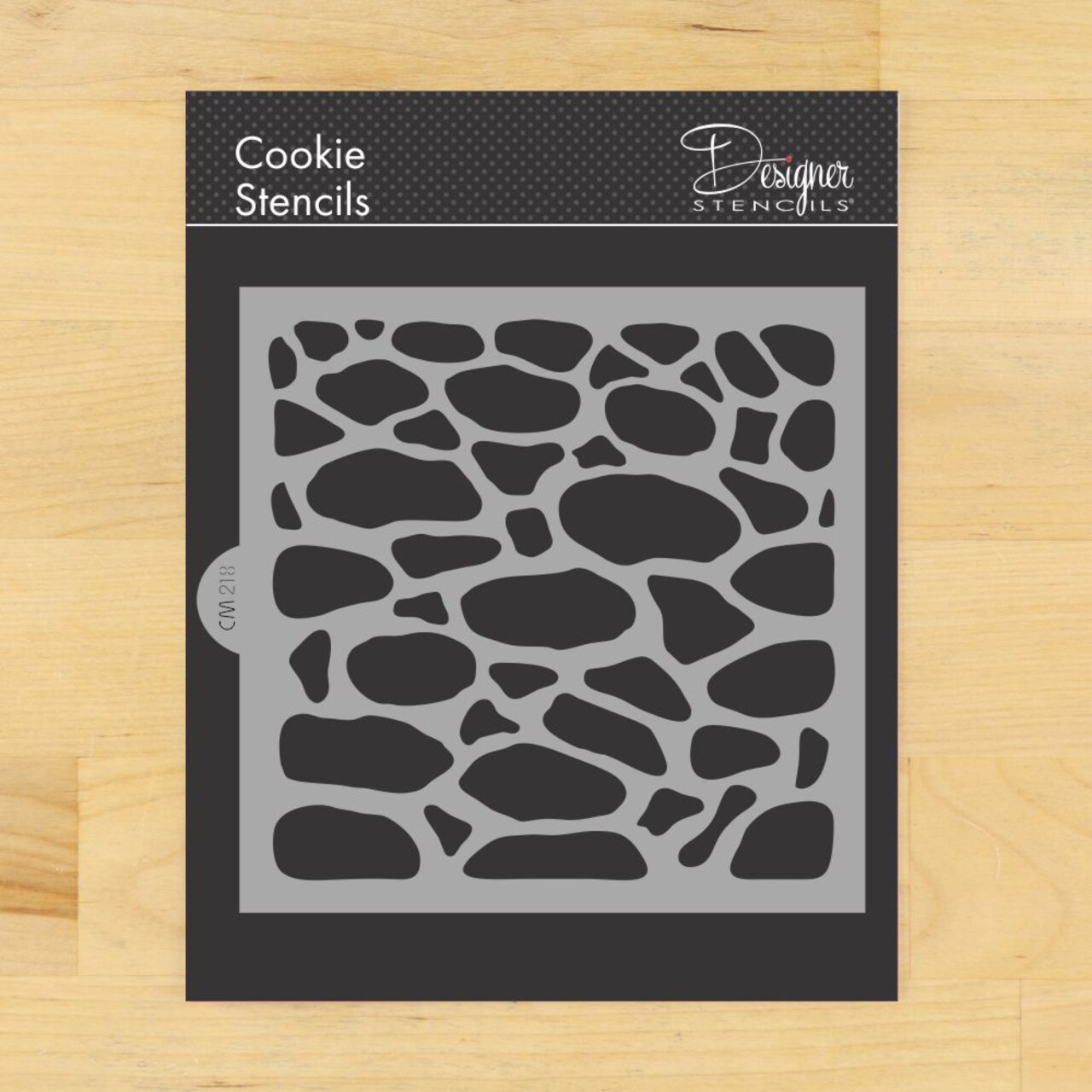 Cobblestone Cookie and Craft Stencil | CM218 by Designer Stencils | Cookie Decorating Tools | Baking Stencils for Royal Icing, Airbrush, Dusting Powder | Craft Stencils for Canvas, Paper, Wood | Reusable Food Grade Stencil